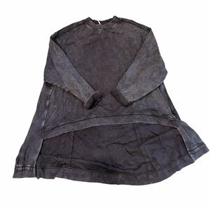 Oversized Black Long Sleeve high-lo tunic